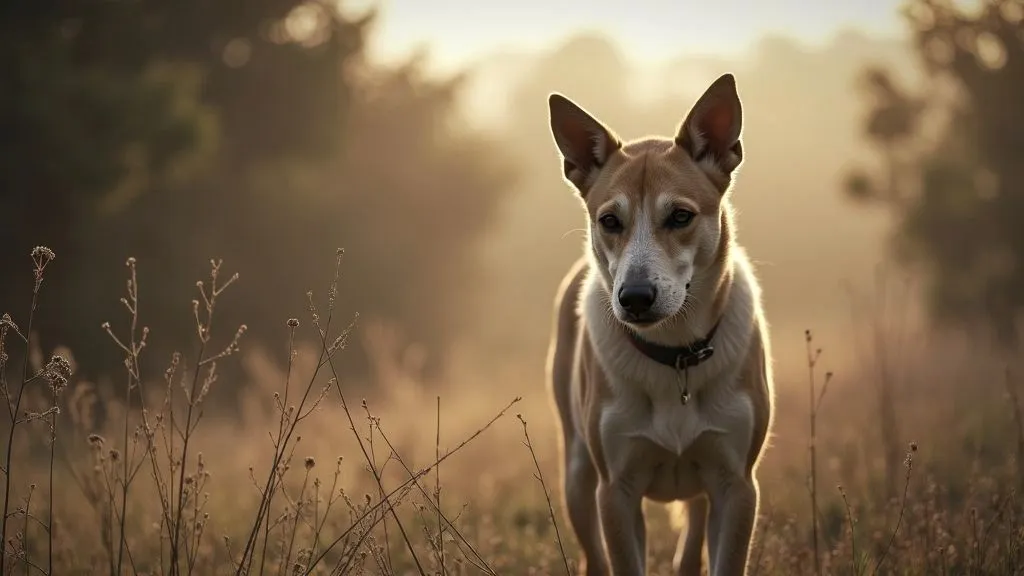 A joyful rescue dog playing in a sunny park