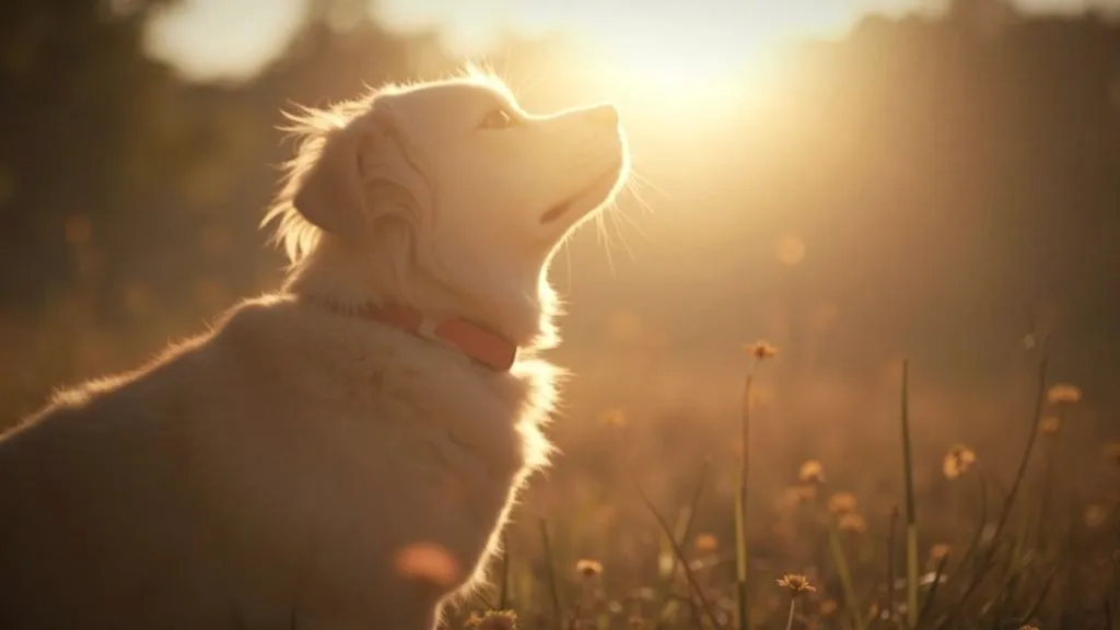 A rescued dog playing happily in a warm home